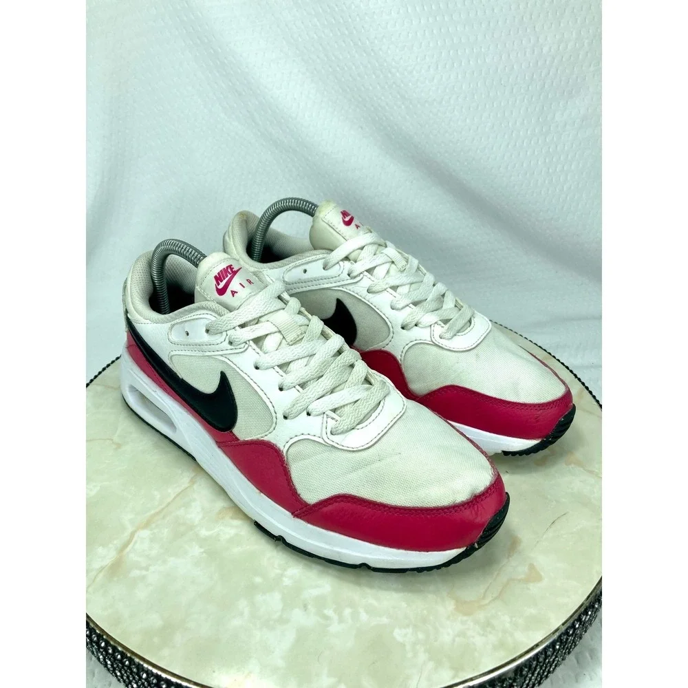Nike Air Max SC Low Top Shoes Womens 9 White Red Sporty Streetwear Y2K Sneakers